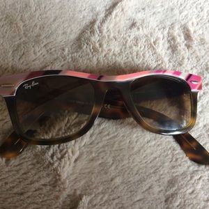 Ray Ban pink candy cane stripes and tortoise shell